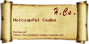 Holczapfel Csaba névjegykártya